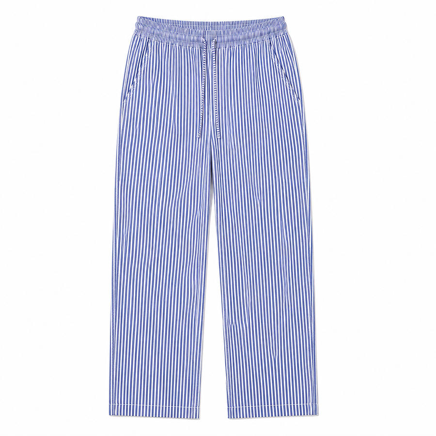 Pantalon raye bleu et blanc