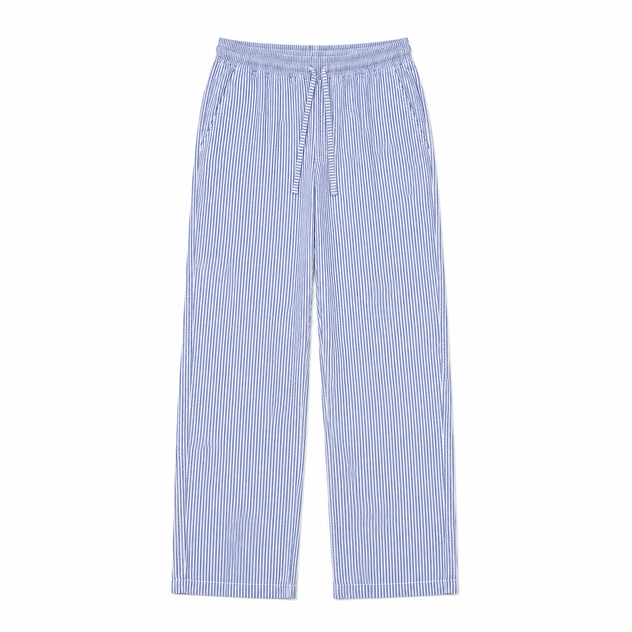 Pantalon raye bleu et blanc